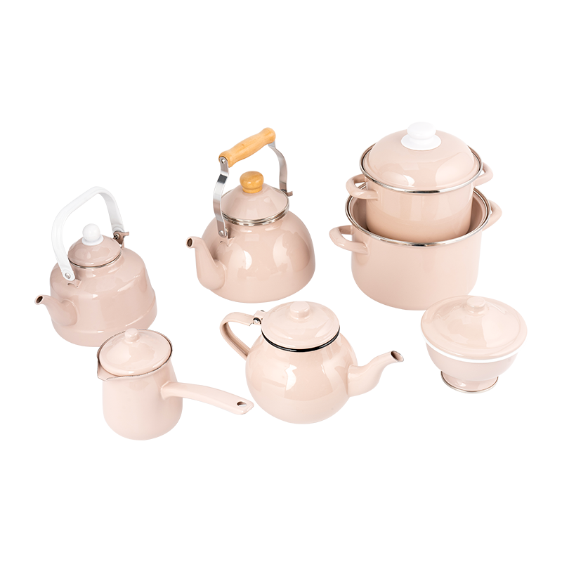 Simple Pastel enamel teapot set