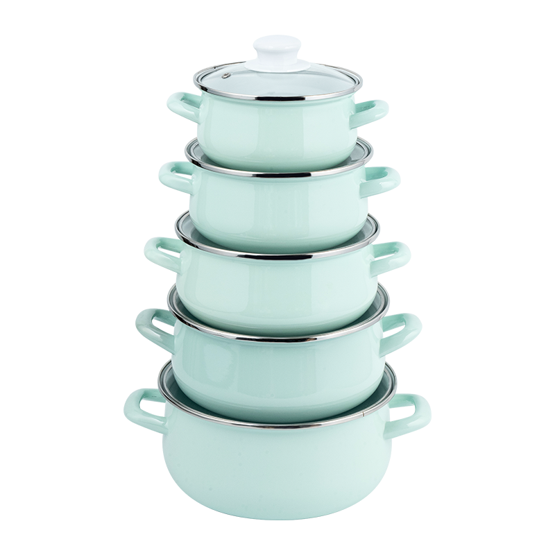 673d-V color typis enamel stockpot