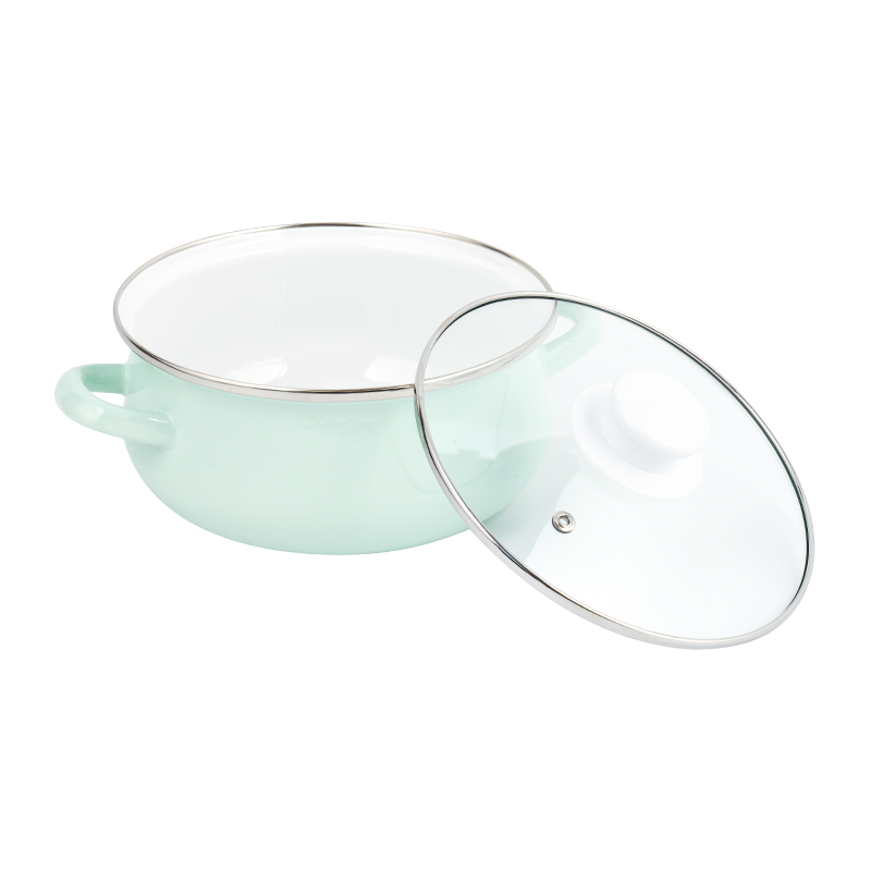 673d-V color typis enamel stockpot