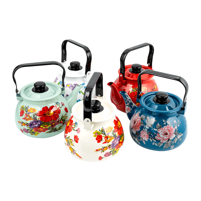 TK305 enamel Flared Rim tea Kettle