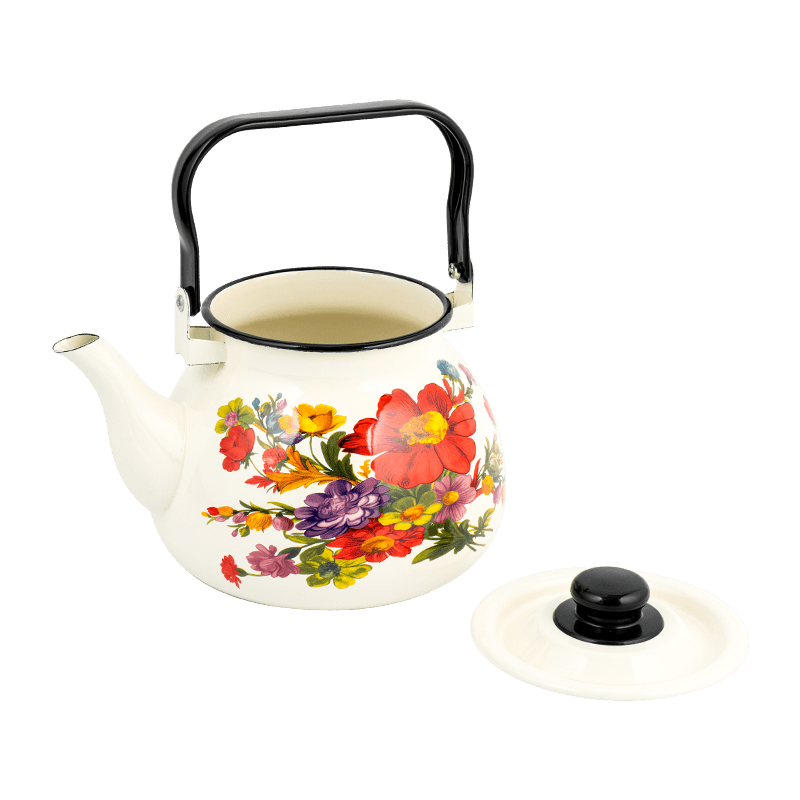TK305 enamel Flared Rim tea Kettle