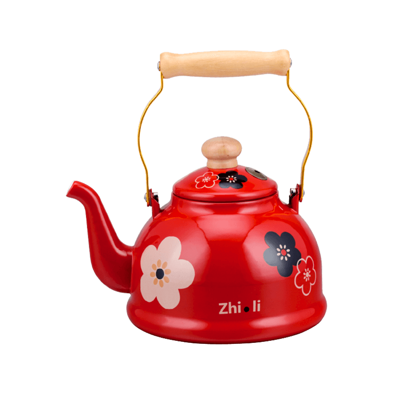 Rubrum Floral enamel sibilum tea Kettle