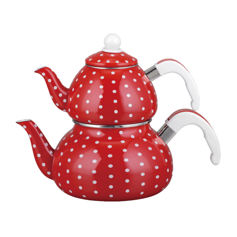 TK605 Turcorum enamel teapot posuit cum palpate