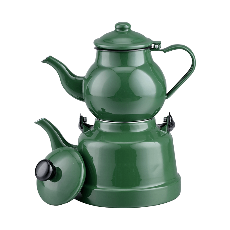 TK608 enamel vindemia manubrio teapot set